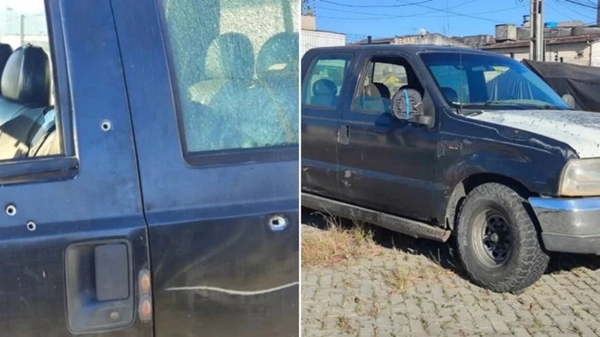 PERSEGUIÇÃO TERMINA EM MORTE! Homem é baleado e caminhonete bate contra portão em Feira de Santana