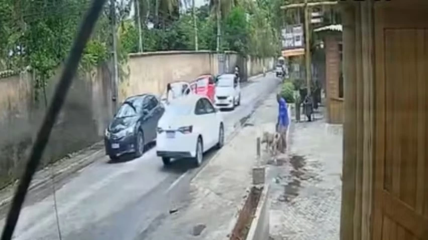 ATAQUE APÓS BATIDA! Pitbull escapa de carro e morde homem no meio da rua em Arraial d’Ajuda