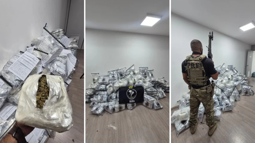 PERSEGUIÇÃO NA BR-324! PRF acompanha carro por 26 km e apreende cerca de 200 kg de maconha em Salvador