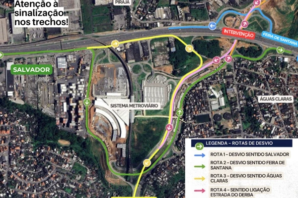 ATENÇÃO, MOTORISTAS! BR-324 terá interdições noturnas em Salvador para obras do VLT